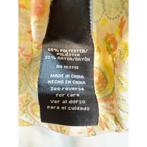 Zac & Rachel Off Shoulder Blouse Top Womens 2X Yellow Paisley Floral Smocked - Picture 3 of 13